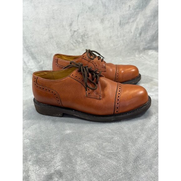 Florsheim Comfort mens shoes 7.5 Oxford Tech Ortholite Brown Leather Cap Toe - Picture 8 of 14